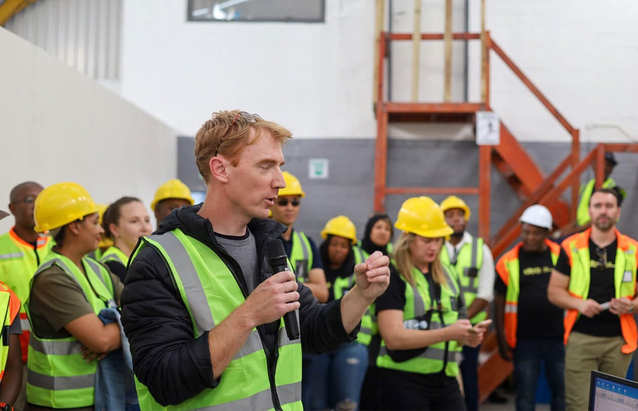 Construction site safety training session at Citra.